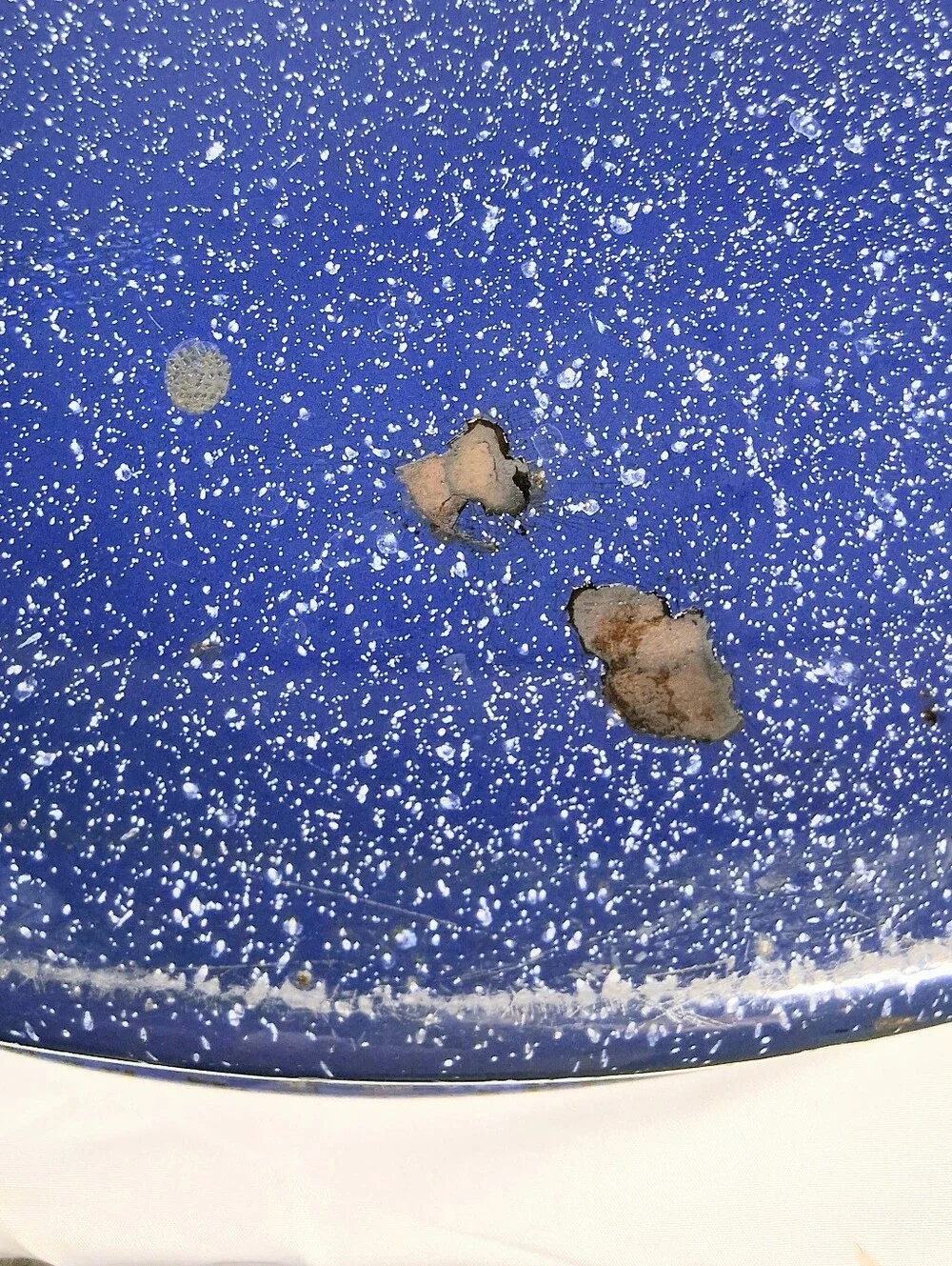 Blue Speckled Eamel Roaster 18 X 12 X 8 with Lid Fair but Functional Condition